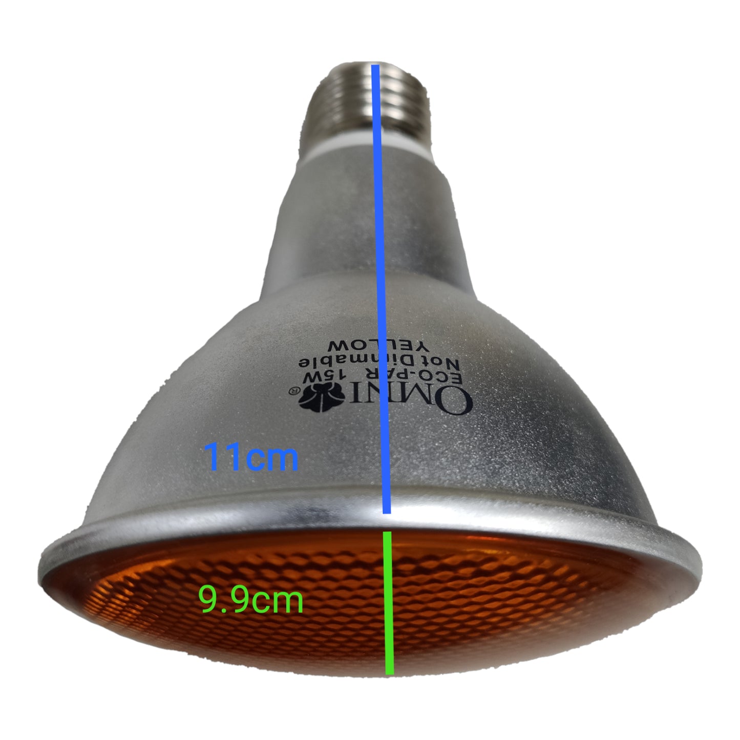 Omni Par 30 15W Yellow CFL E27 220V Light Bulb with Reflective Base and Compact Design