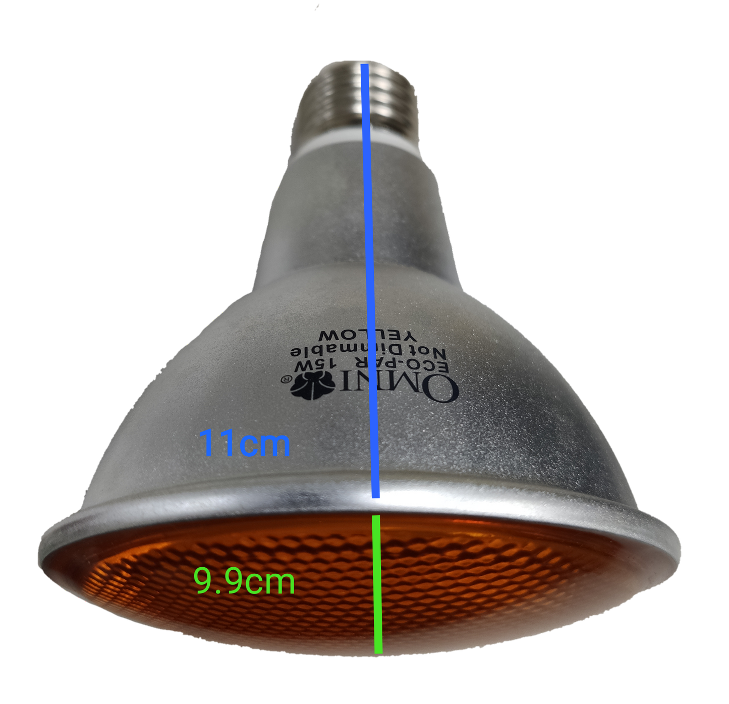 Omni Par 30 15W Yellow CFL E27 220V compact fluorescent bulb with yellow light filter