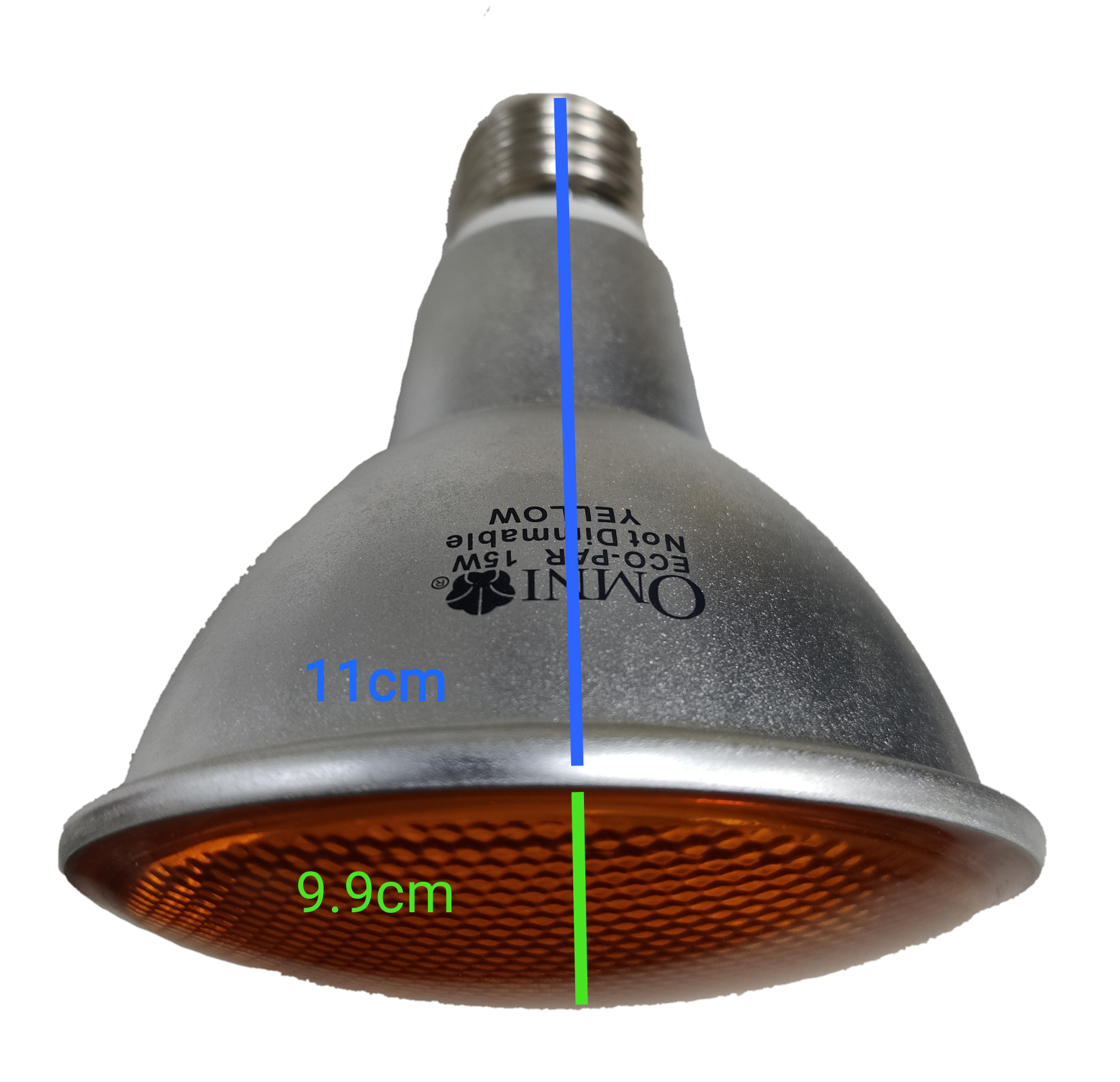 Omni Par 30 15W Yellow CFL E27 220V compact fluorescent bulb with yellow light filter