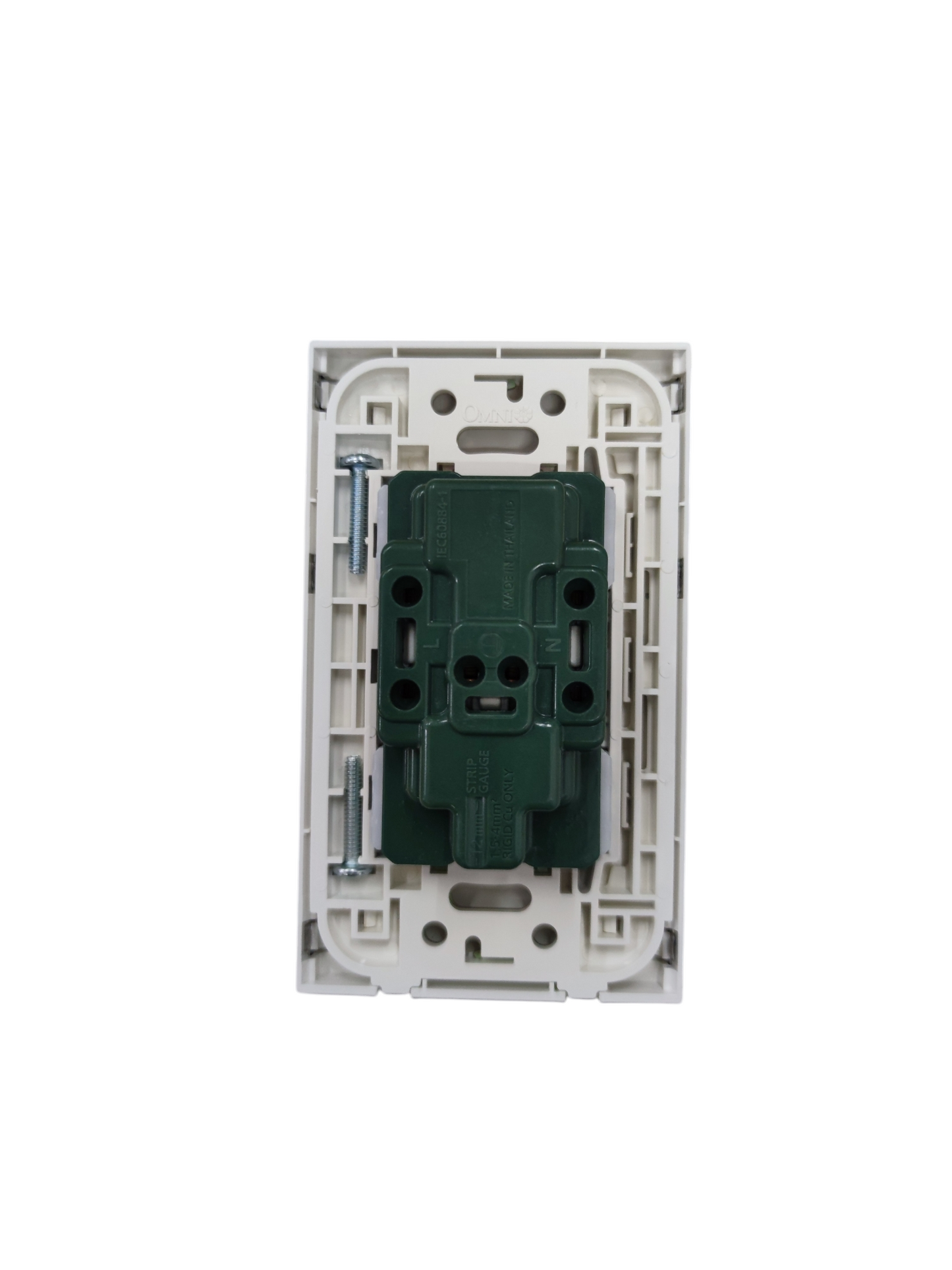 Panasonic and Omni universal duplex outlet 220v power point with white mounting frame