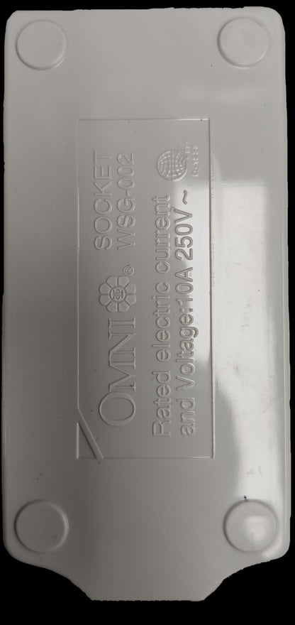 Omni universal outlet 2 gang electrical socket in white plastic housing for wall installation