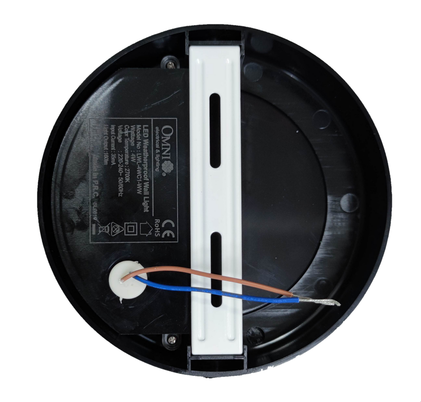 Omni warm white outdoor LED wall lamp 220V mount base with wiring for easy installation