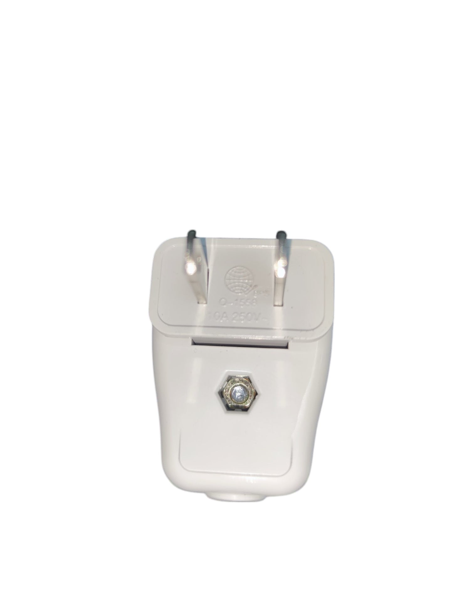 Omni WSP-003 swing plug white power point adapter with metal screw and two prongs