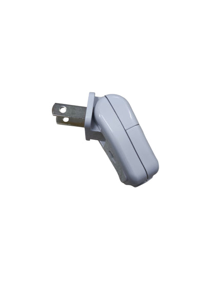 Omni WSP-003 swing plug white power plug with two metal prongs and angled design