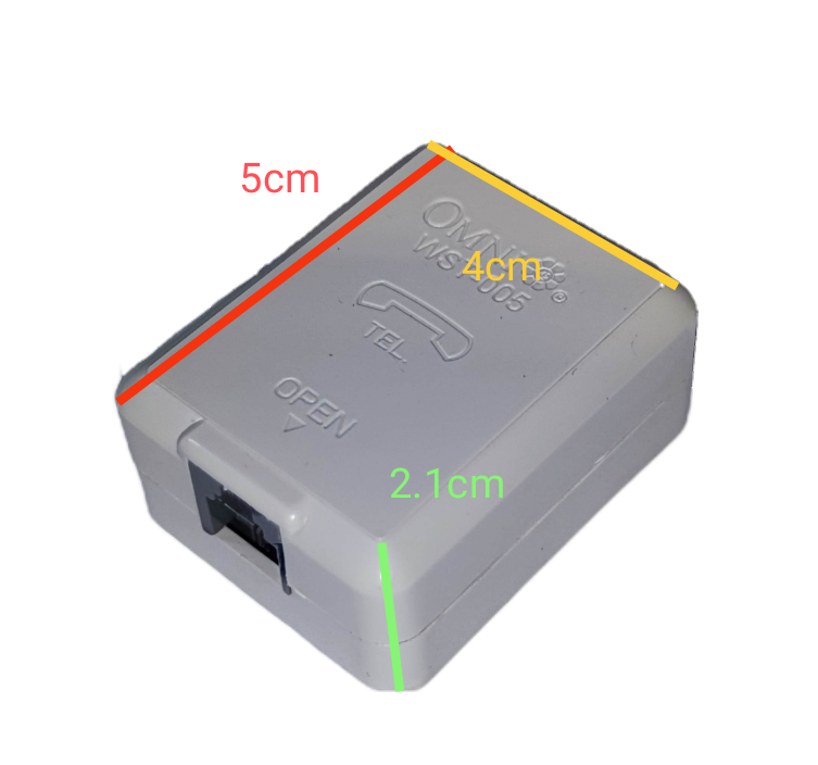 Omni WST-005 telephone outlet with measurements for easy installation and use