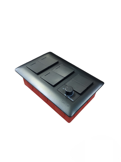 Omni 1 Way 1 Device with 500W Dimmer Switch in black with multiple control buttons