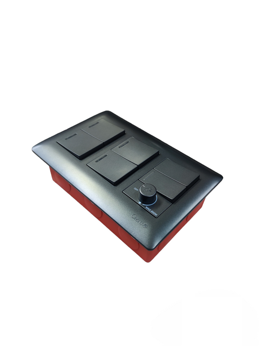 Omni 1 Way 1 Device with 500W Dimmer Switch in black with multiple control buttons