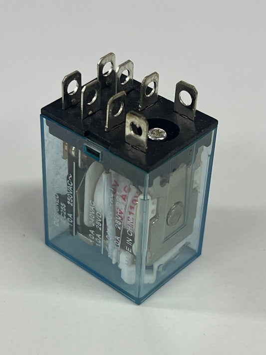 Omron LY2NJ relay 110V 8 Pins with a transparent case and metal contact terminals