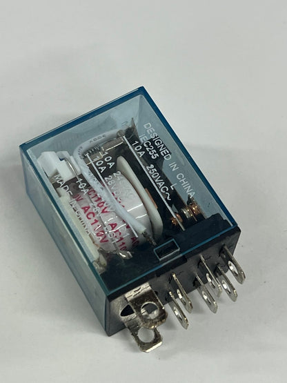 Omron LY2NJ relay 110V 8 Pins with clear casing and metal connectors for reliable switching