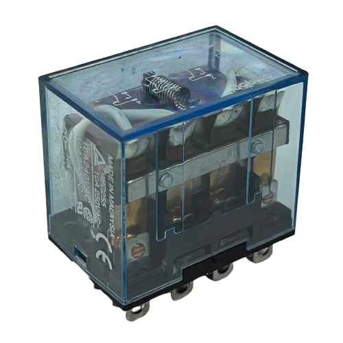 Omron LY4J 220VAC relay 14 Pins with transparent casing for electrical applications.