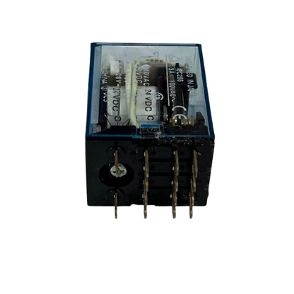 Omron MY4N-J Relay 24V DC 14 Pins electrical component with clear casing and metal pins