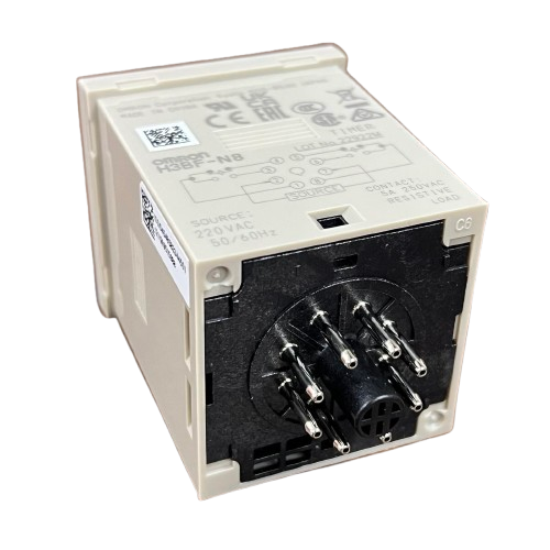Omron timer relay 220V AC with multiple pins for versatile time control applications
