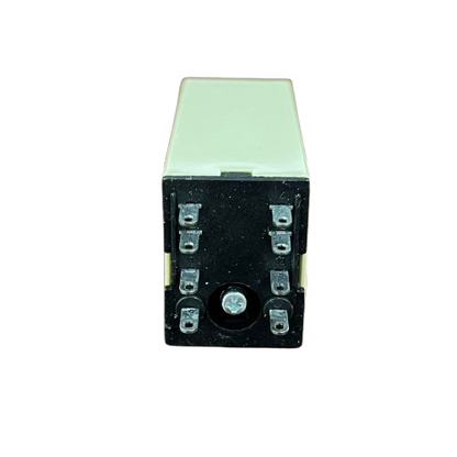 Omron Timer Relay 30 seconds 8 pins 110V beige rectangular relay timer with black 8 pin base and screw
