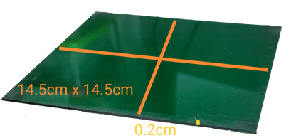 Optical Filter Green 14.5cm x 14.5cm square glass sheet for seasonal and decorative use