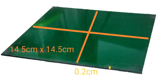 Optical Filter Green 14.5cm x 14.5cm square glass sheet for seasonal and decorative use