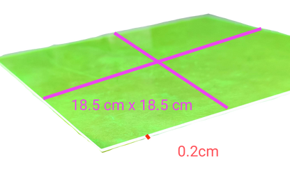 Optical Filter Neon Yellow 18.5cm x 18.5cm sheet with 0.2cm thickness on black background