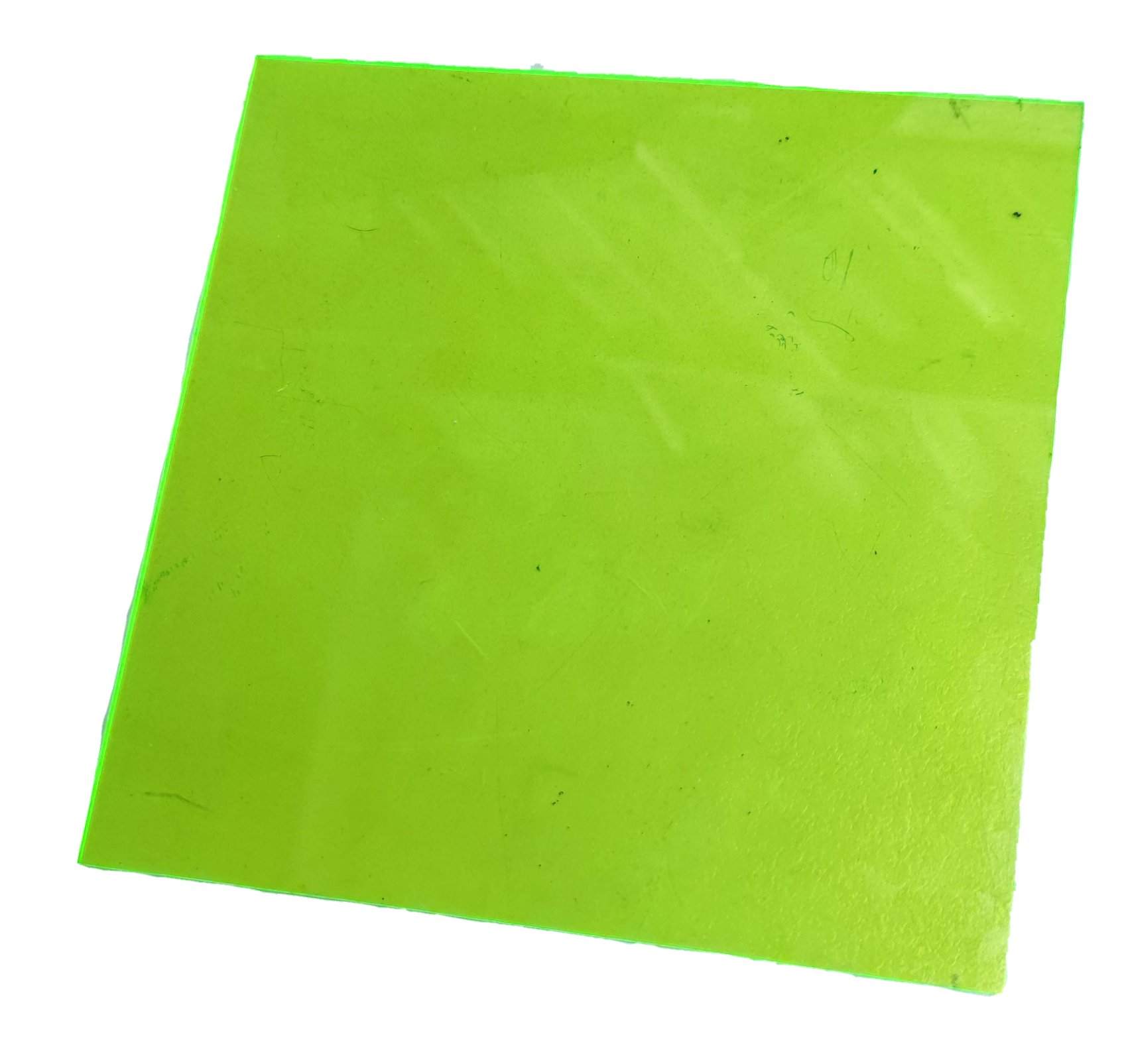 Optical Filter Neon Yellow 18.5cm x 18.5cm square translucent sheet for decorative use