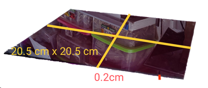 Electx Electrical Supply Optical Filter Purple 20.5cm x 20.5cm showing transparent purple filter with size markings