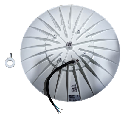 Orbik 100W LED High Bay 5700K Daylight fixture showing white back housing and wiring