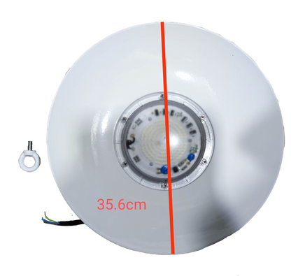 Orbik 100W LED High Bay 5700K Daylight white industrial light fixture with 35.6 cm diameter