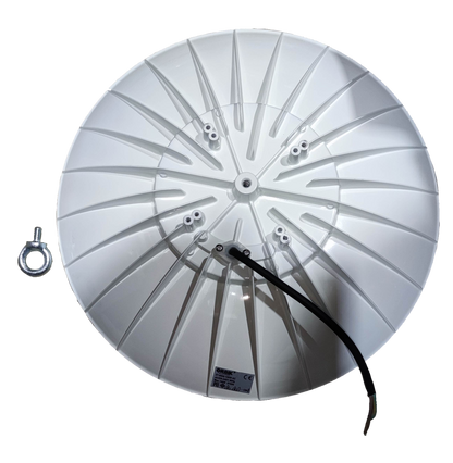 Underside view of an Orbik 200W LED high bay light 5700K Daylight 220V with sleek white design