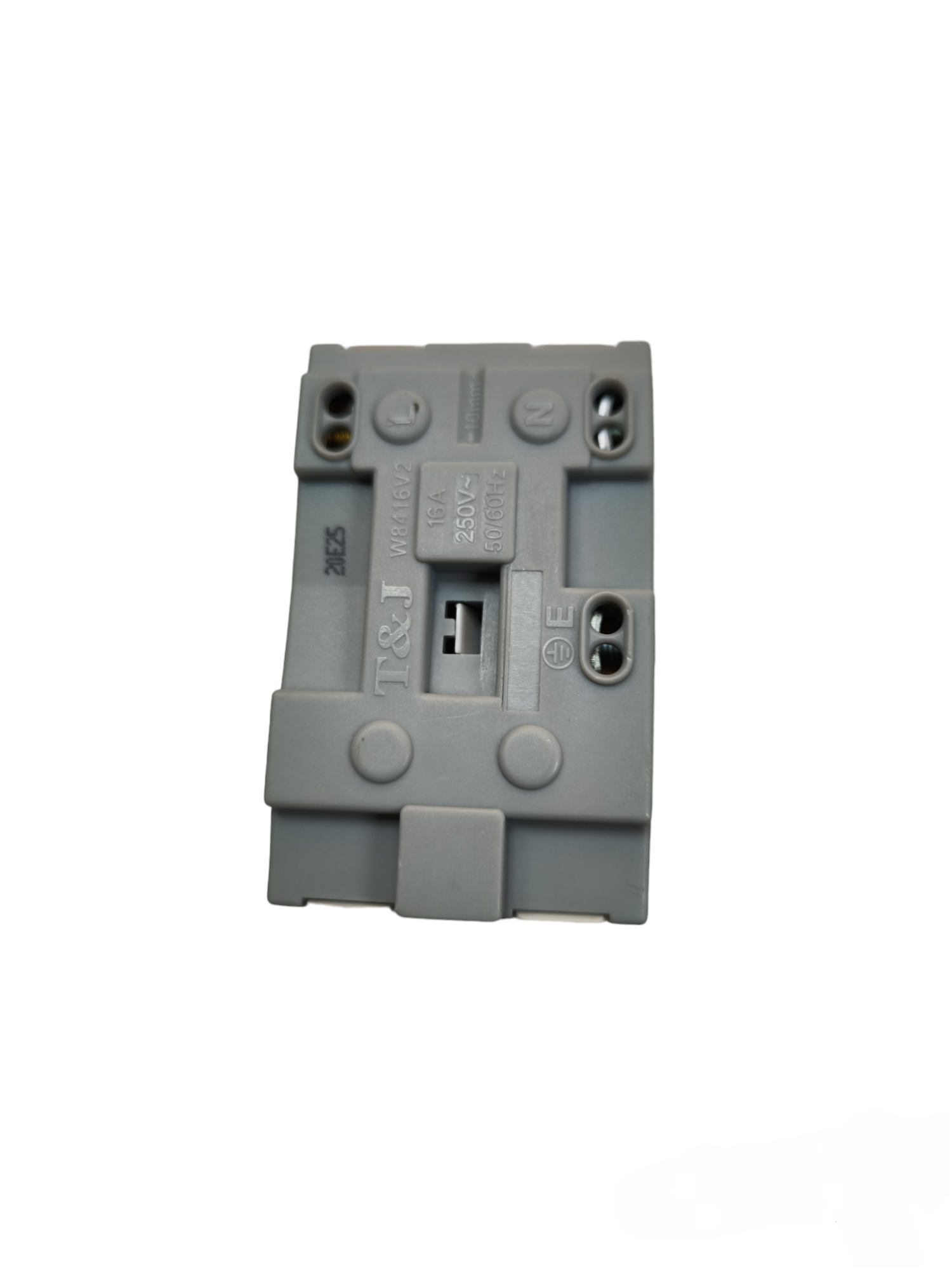 T&J Duplex Outlet Device with Ground 16A electrical power point component in gray