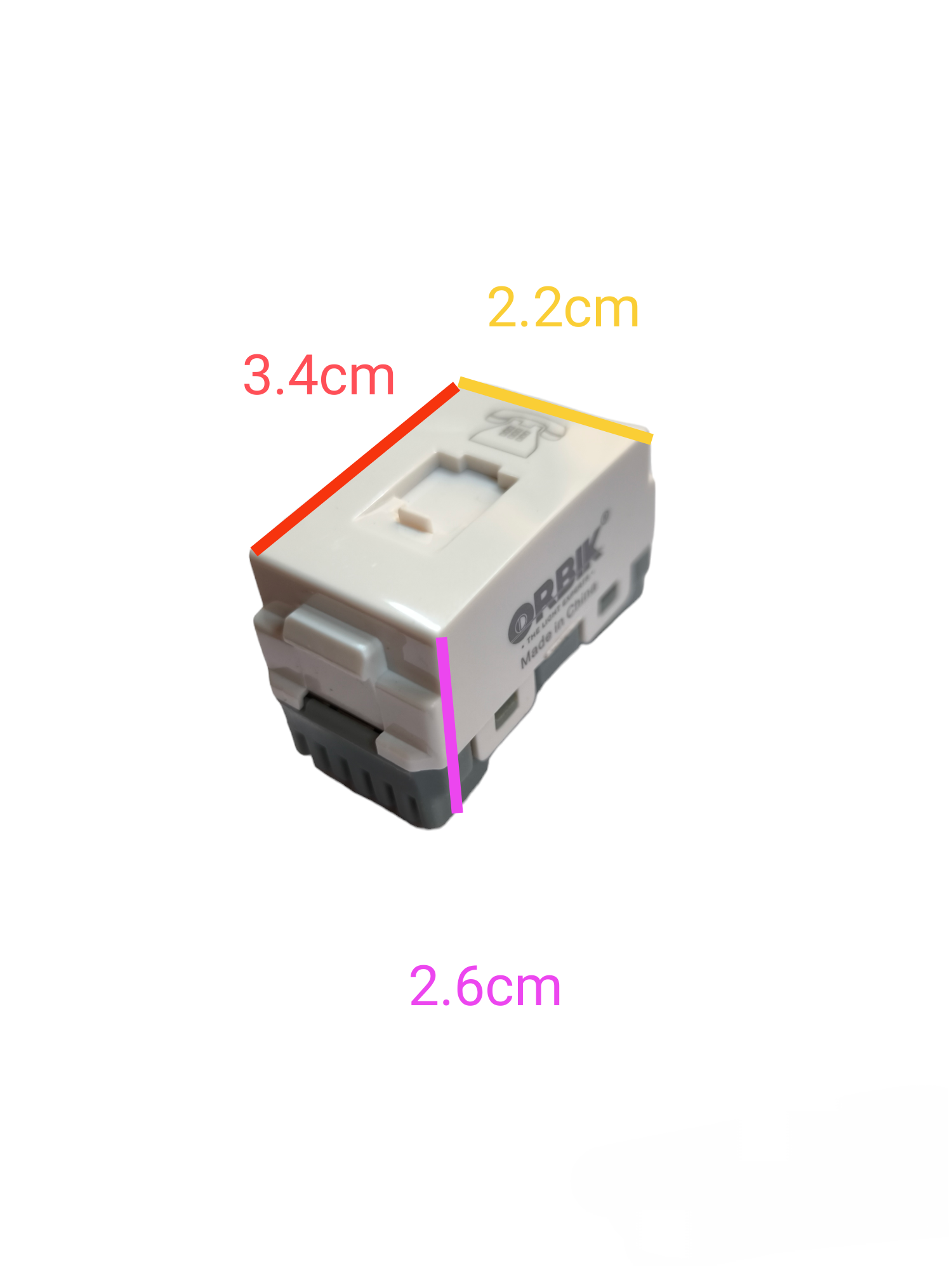 T&J Telephone Outlet 4C white modular connector for power points switches and plugs