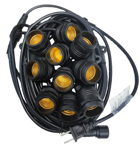 Outdoor LED string lights E27 1W WW with multiple sockets for festive outdoor decoration