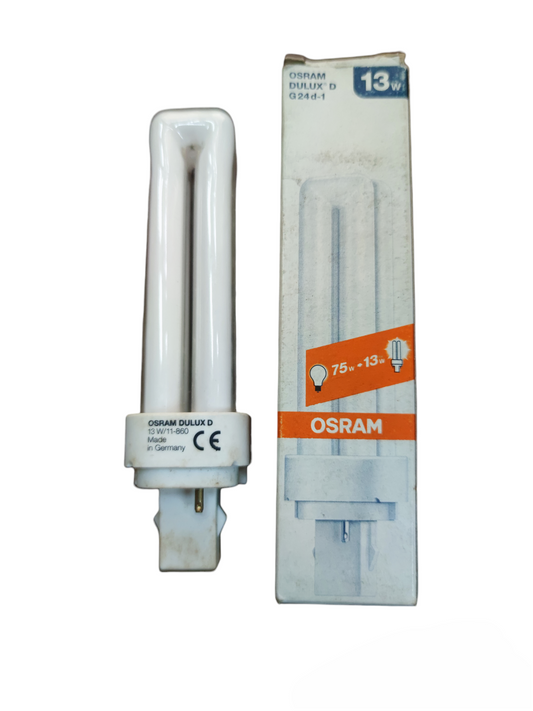 Osram 13W Pinlight Dulux D G24d-1 compact fluorescent bulb with packaging
