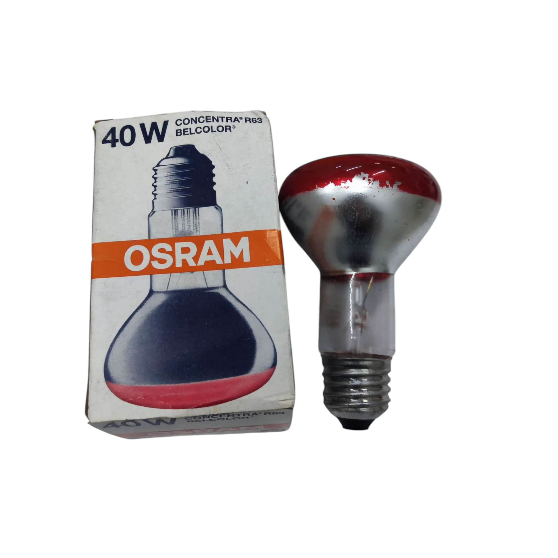 Osram 40W red reflector bulb in packaging, ideal for enhancing lighting ambiance
