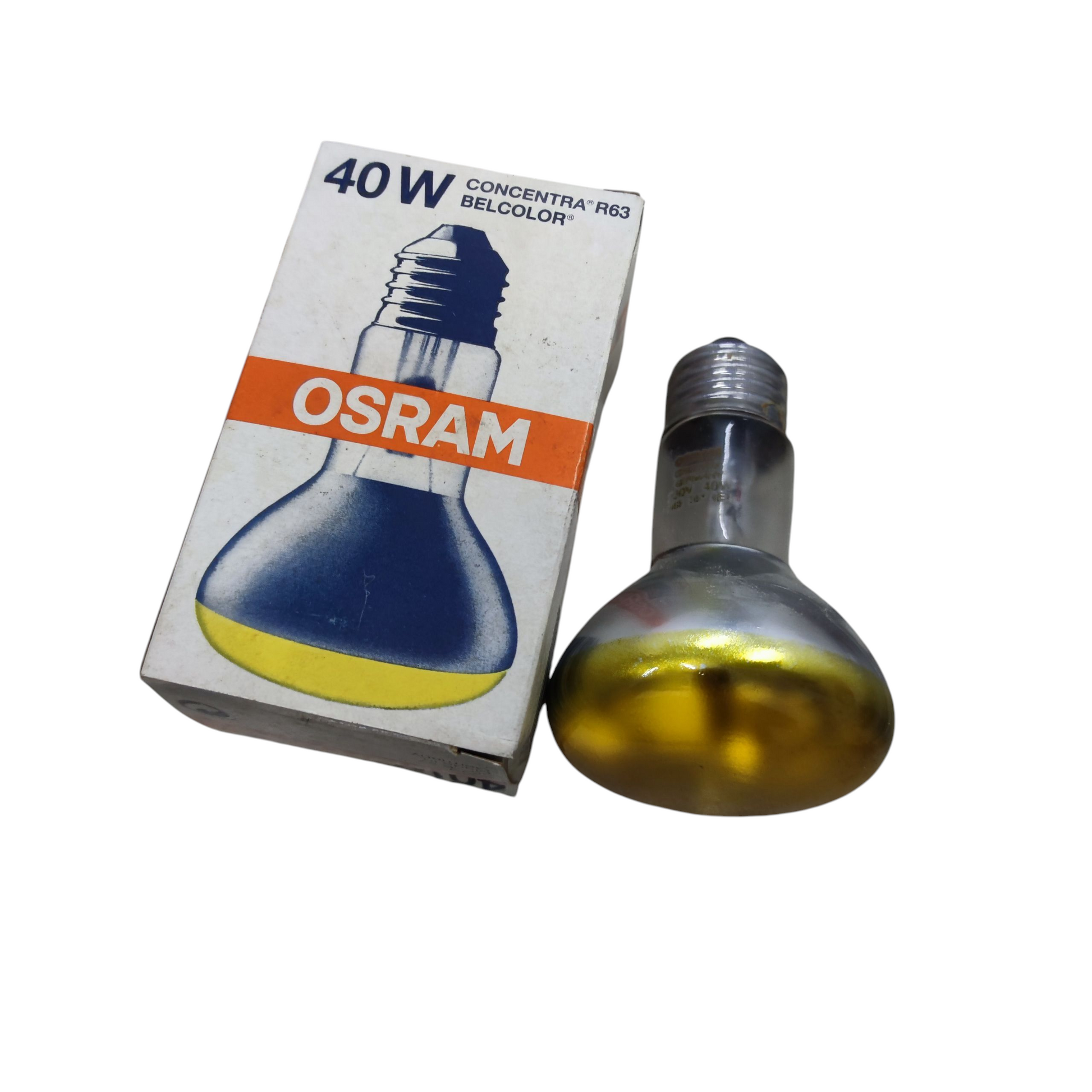 Osram 40W yellow bulb E27 220V Yellow in packaging with distinctive design for warm lighting