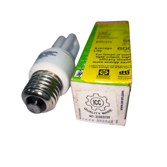 Osram 5W CFL 220V 2U Warm White compact fluorescent bulb with packaging box