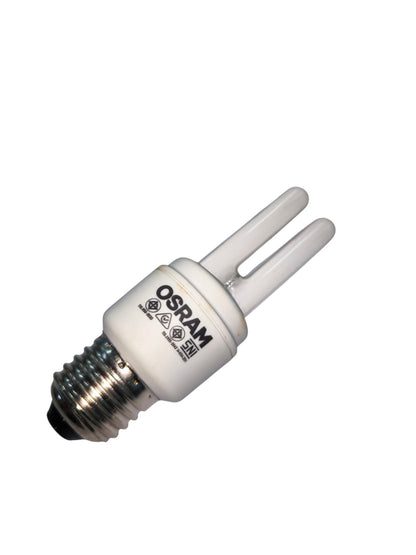Osram 5W CFL 220V 2U Warm White compact fluorescent bulb with standard screw base