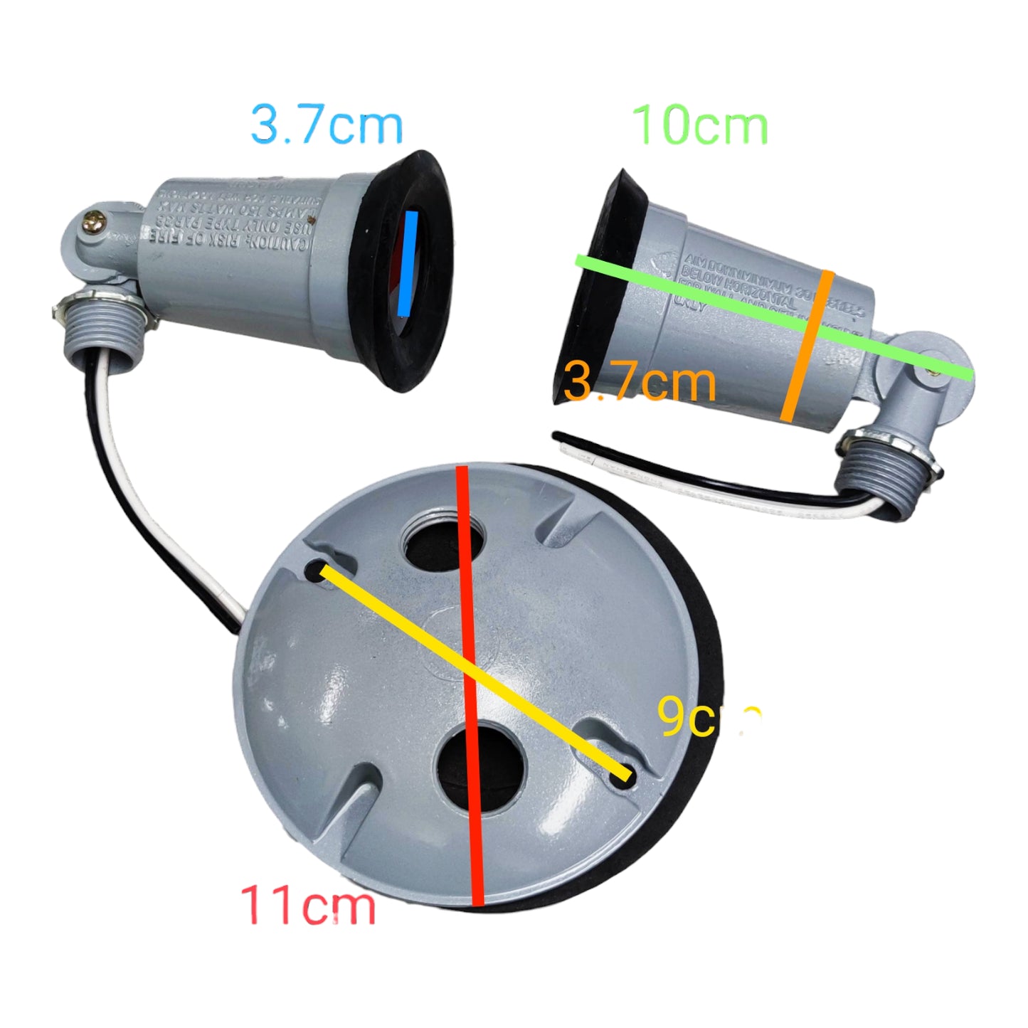 Irisram outdoor double E27 light socket installation with durable grey material and precise dimensions for easy setup