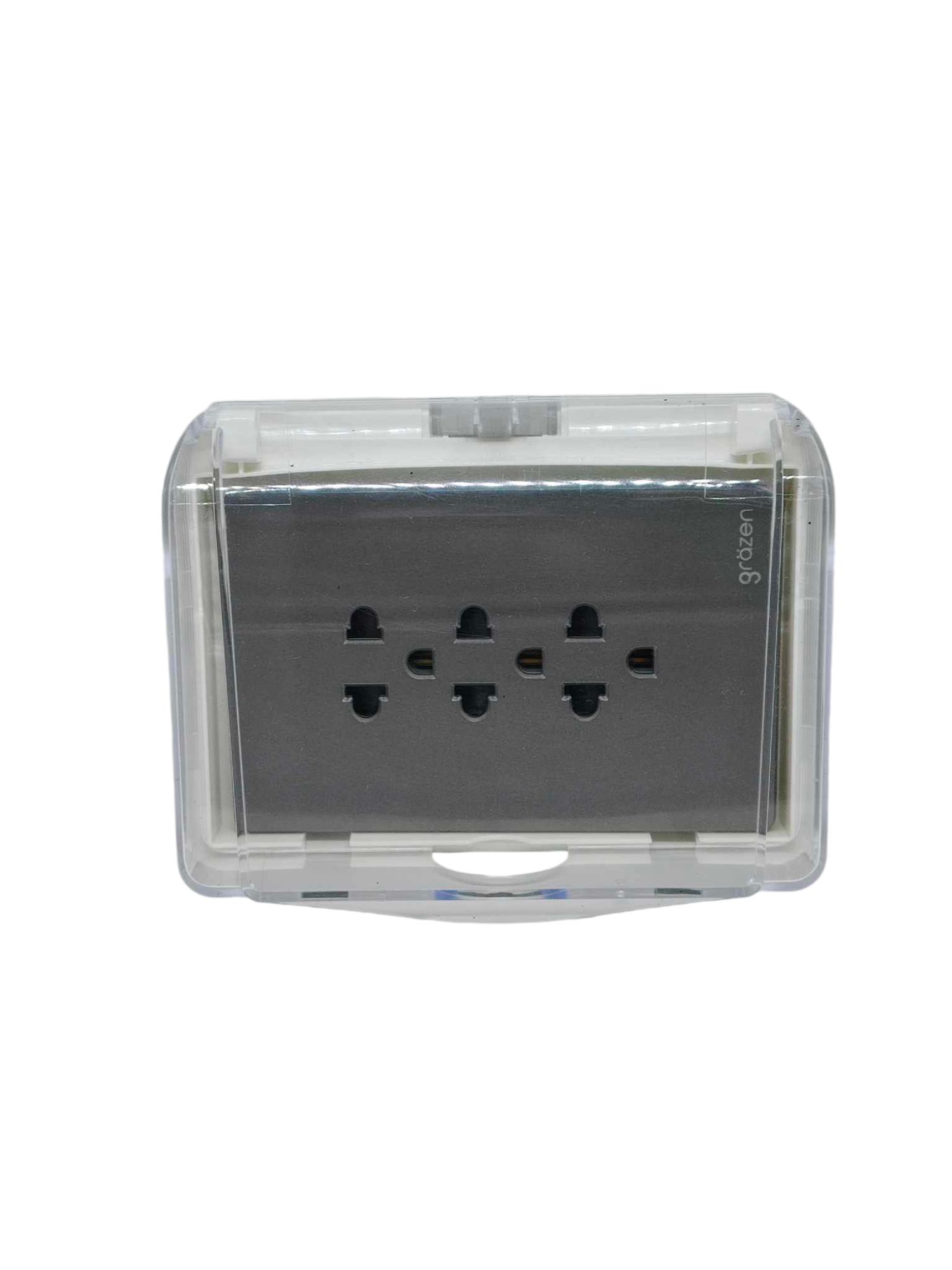 Grazen 16A outdoor weatherproof socket 220V with clear protective cover for outdoor use