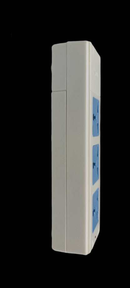 Bull Outlet Universal Type 3 Gang 10A 250V power strip with three blue universal sockets