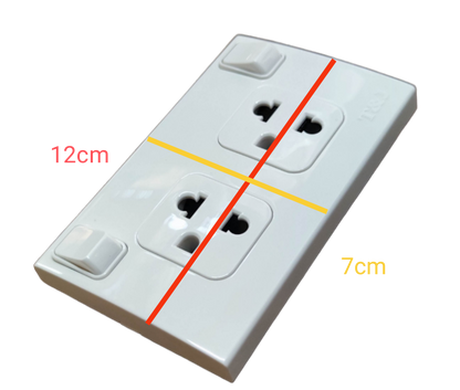 Electx Electrical Supply Outlet with Individual Switch 10A 250V white double socket power point
