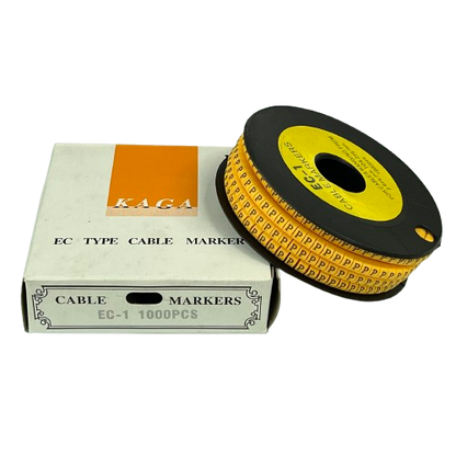 P Marker 2.6mm to 4.2mm cable management markers on a spool with packaging box from China vendor