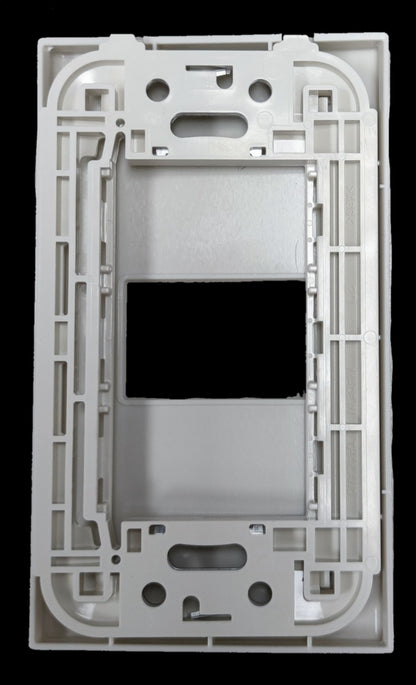 White Panasonic 1 gang plate power point switch and plug mounting frame