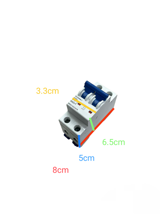 Panasonic 10A 6KAIC 220V 2 Pole Miniature circuit breaker with blue switch handles