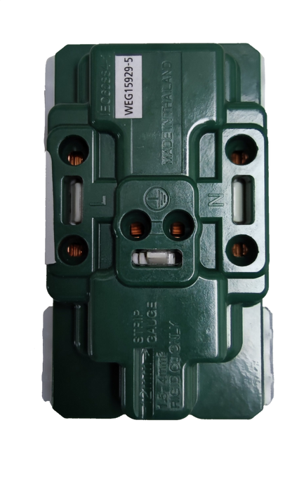 Panasonic 16A duplex outlet with ground 250V in durable green design for reliable electrical connections