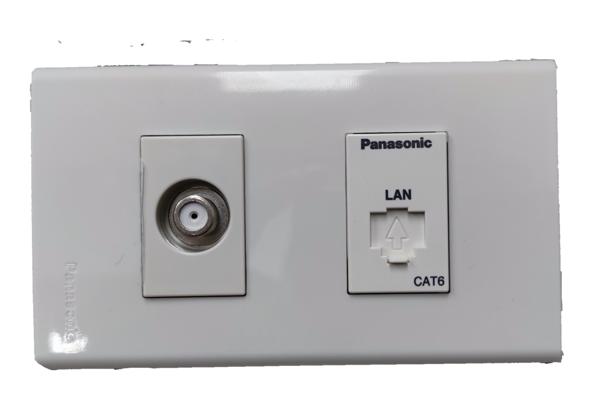 2 Gang Data Outlet CAT6 and Cable TV Outlet F Type by Panasonic ...