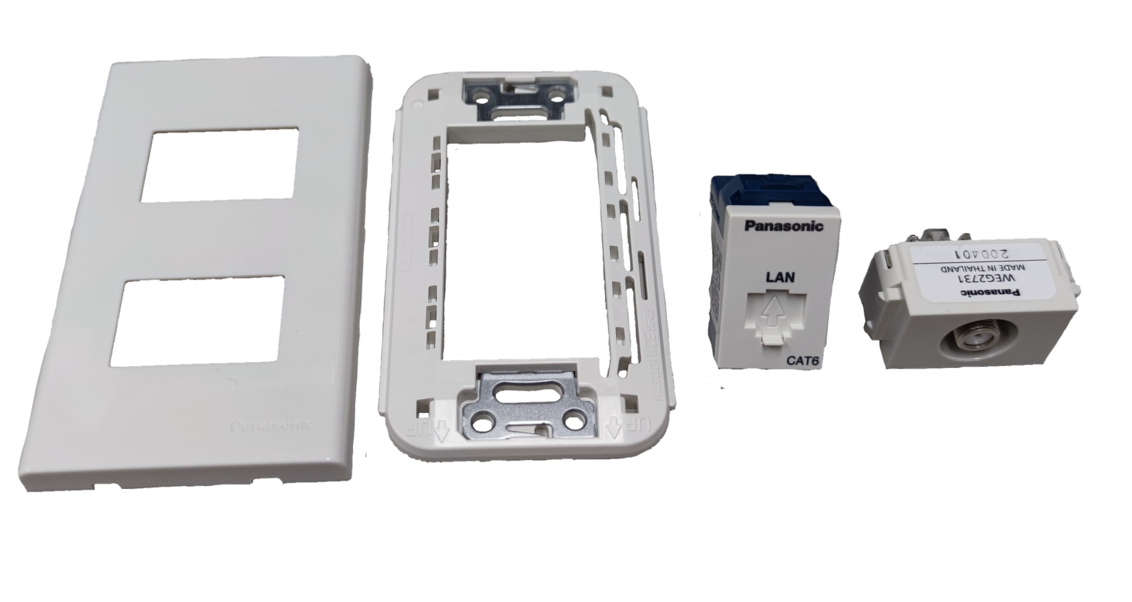 2 Gang Data Outlet CAT6 and Cable TV Outlet F Type by Panasonic ...