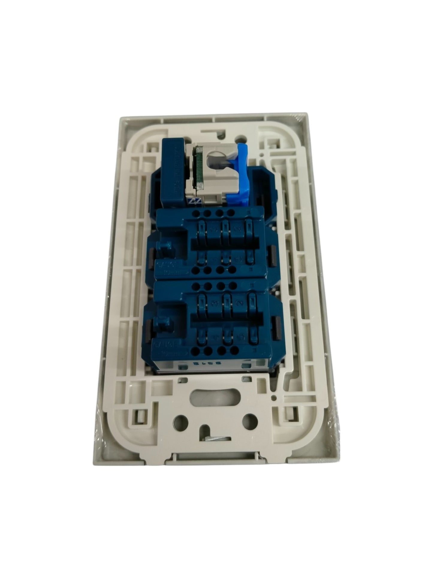 Panasonic 3 gang CAT6 data outlet with three connection ports for reliable networking