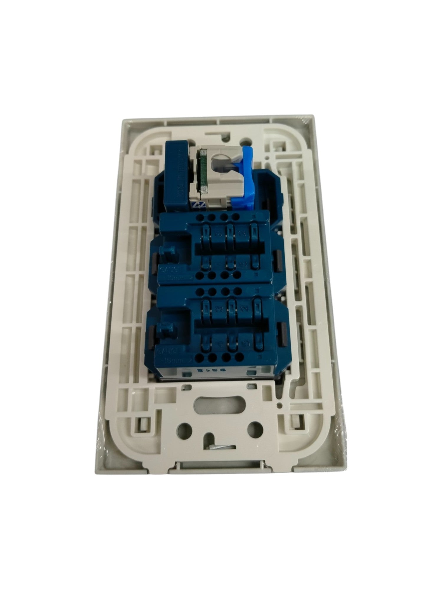 Panasonic 3 gang CAT6 data outlet with three connection ports for reliable networking