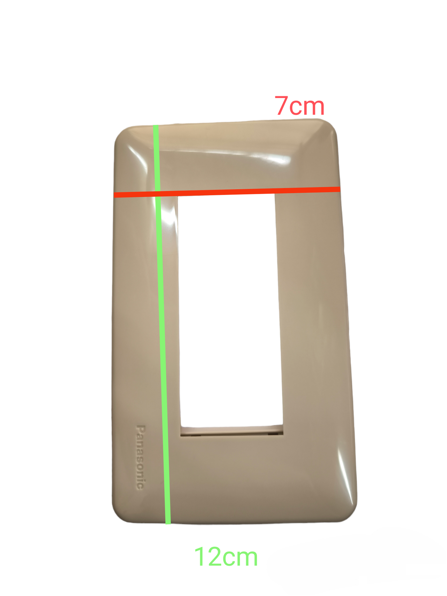 Panasonic 3 Gang Plate Cover in beige with smooth finish and rectangular cutout for switches