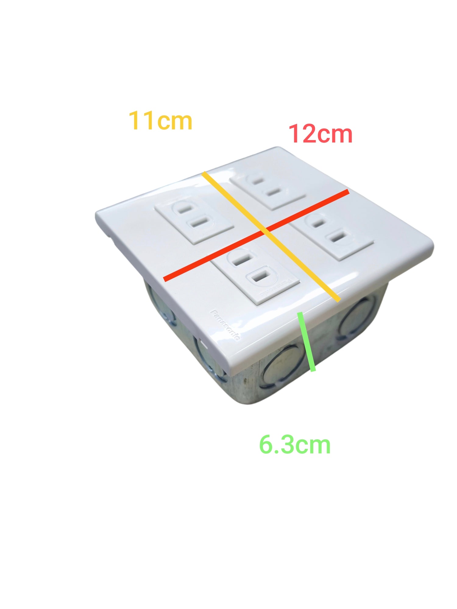 Panasonic 4 Gang Flat Pin Outlet 16A 250V white power outlet with four socket points