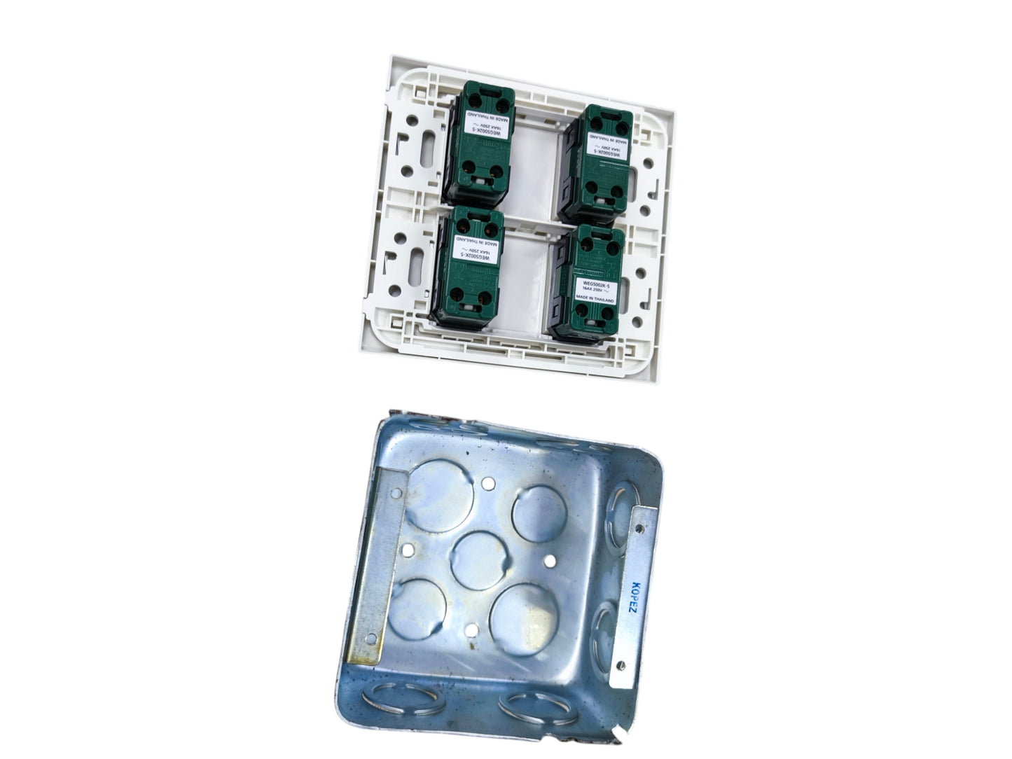 Panasonic 4 gang switch with mounting box for power points and electrical installations