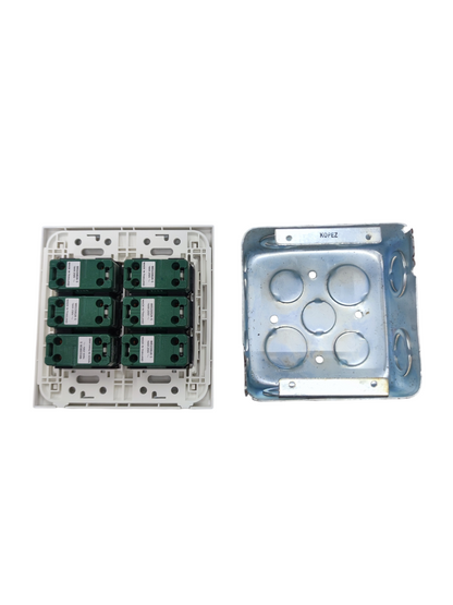 Panasonic 6 gang 4 way switch electrical component with metal mounting box for power points and switches