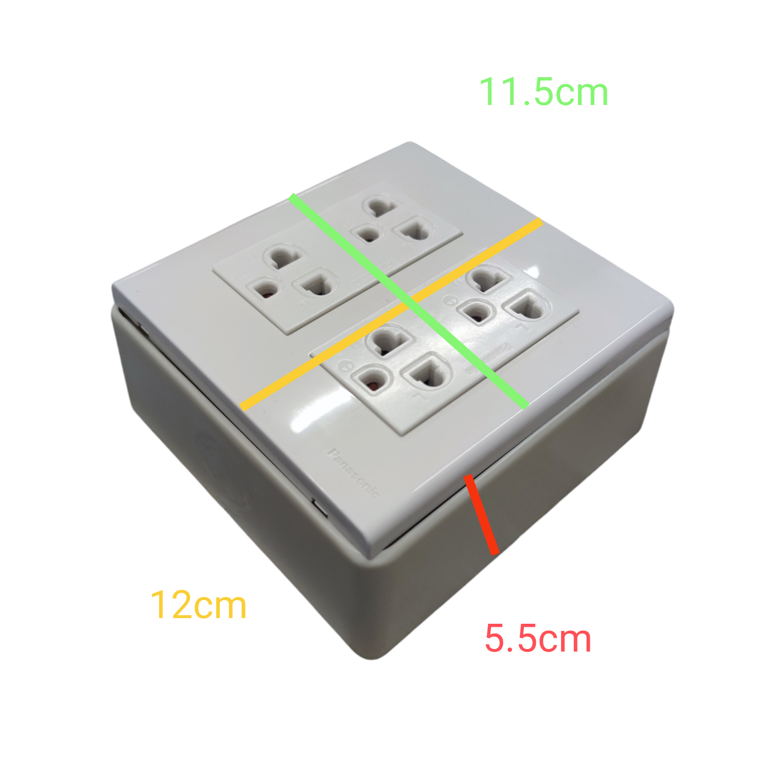 Utility Outlet Size Panasonic 4Gang Duplex Universal Outlet Ground 16A 250V w/ Surface ...